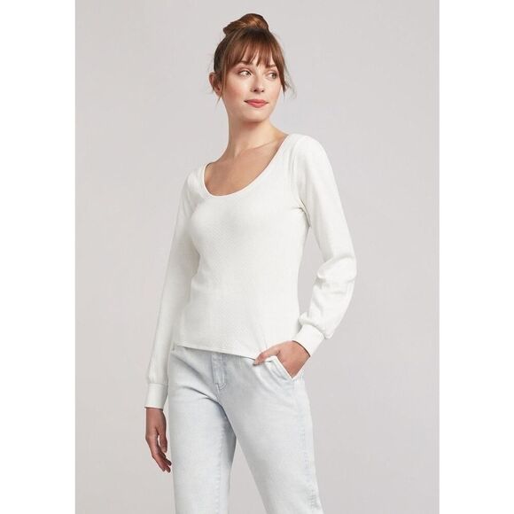 Faherty Women’s Egret Blouse in White Size Medium - Picture 1 of 8